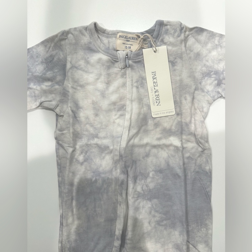 organic Tie-dye zipper footie romper